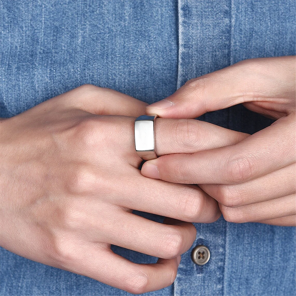 EMANCO Edelstahl Punk-Stil Minimalistischer Runder Ring Vergoldet Damenringe für Partys und Festivals – Detail 12