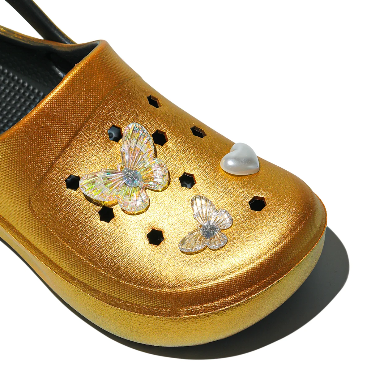 Goldene Casual Clogs und Pantoletten, Leichte EVA-Gartenschuhe, Rutschfeste Sandalen, Atmungsaktive Slip-On Schuhe für Drinnen und Draußen 666 – Detail 3