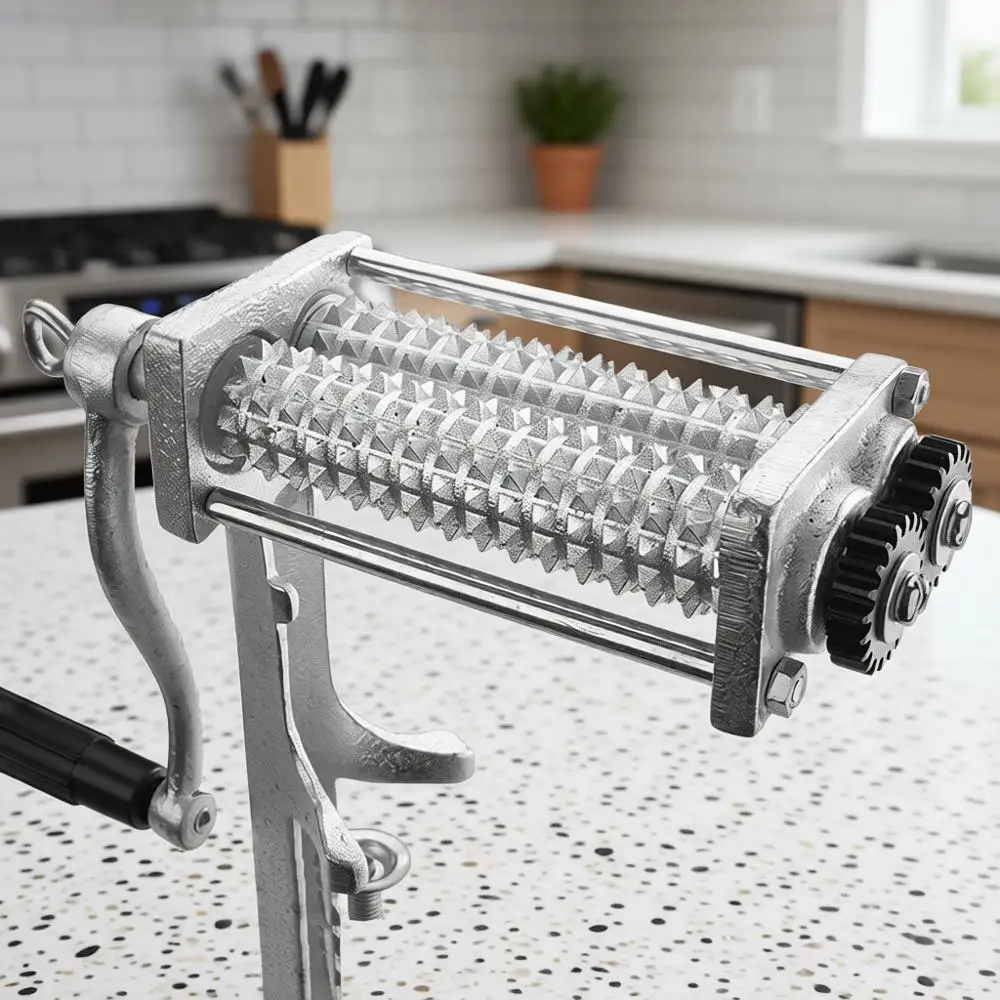 

Heavy Duty Meat Tenderizer Cuber Steak Latten Tool Commercial Grinder Attachment Clamp-on Rolling Tenderizer White