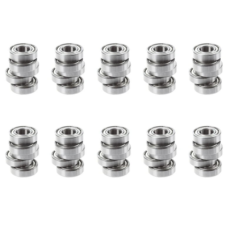 6002Z 15 X 32 X 9 Mm Shielded Metal Ball Bearings 50 Pcs, Silver