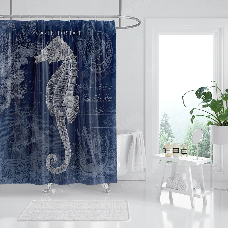 Home waterproof fabric bathroom curtain accessories 90x200 shower shower curtain 240 * 200 Atlantis style shower curtain