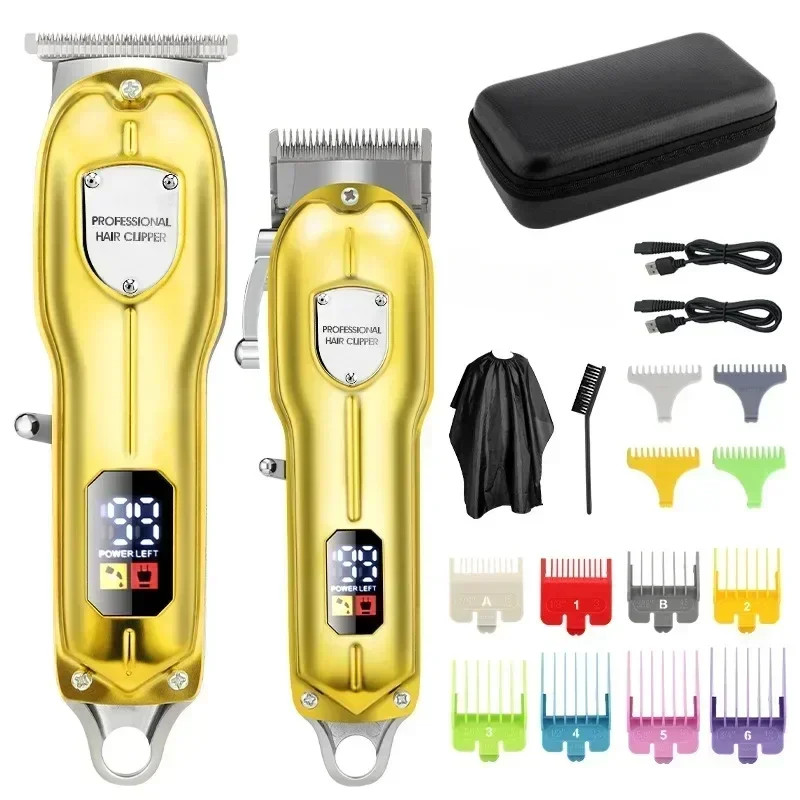 Resuxi LM-2026  Men's Oil Head Carving Electric Clipper High-power Hair Clipper Set LCD Digital Display Electric Hair Trimmer