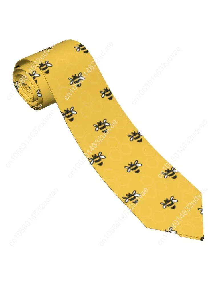 

Bee Yellow Cartoon Neckties Unisex Silk Polyester 8 cm Wide Neck Ties for Mens Accessories Cosplay Props