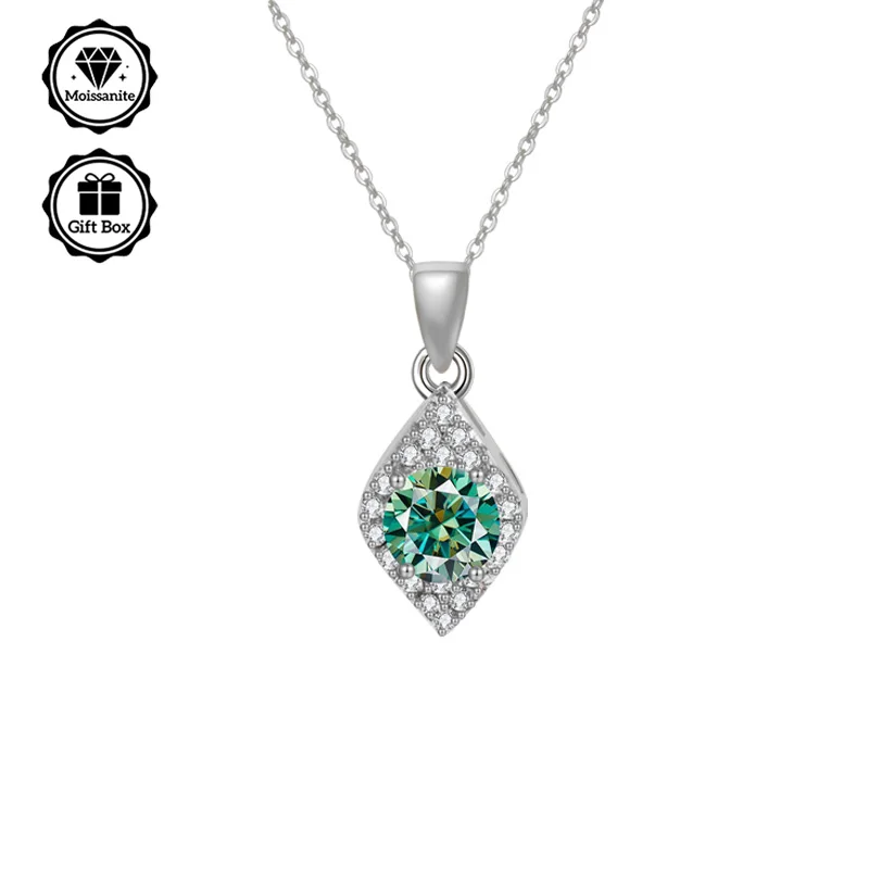 LAMVOICE, Weihnachtsgeschenk, Schmuck für Frauen, hochwertiger Schmuck, hypoallergene Halskette, 0,5 Karat Moissanit-Halskette für Frauen