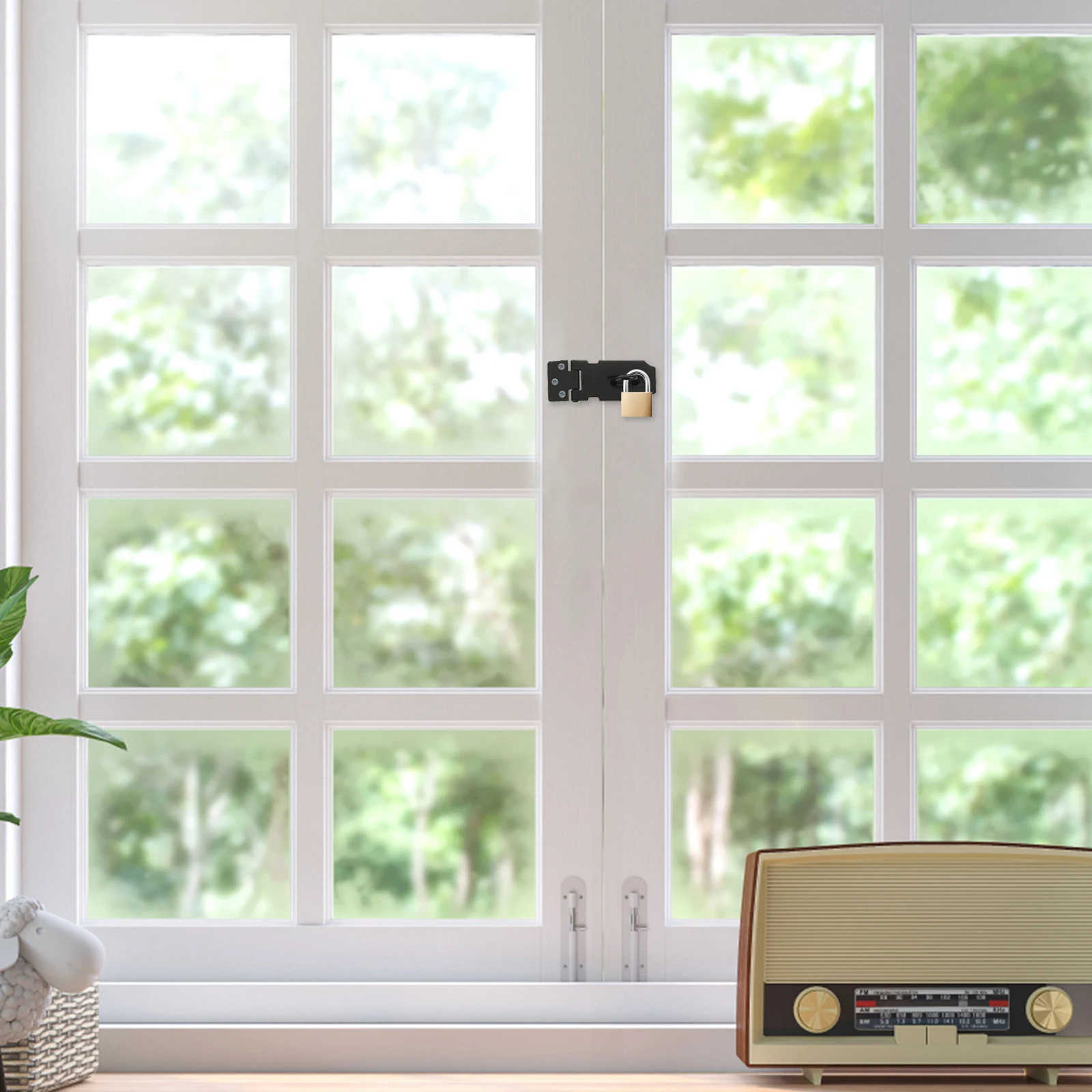 

2 set Stainless Steel Hasp Latch Door Lock For Cabinet Window Gate Shed Drawer Locker Pet Box Hardware Fastener Fitting