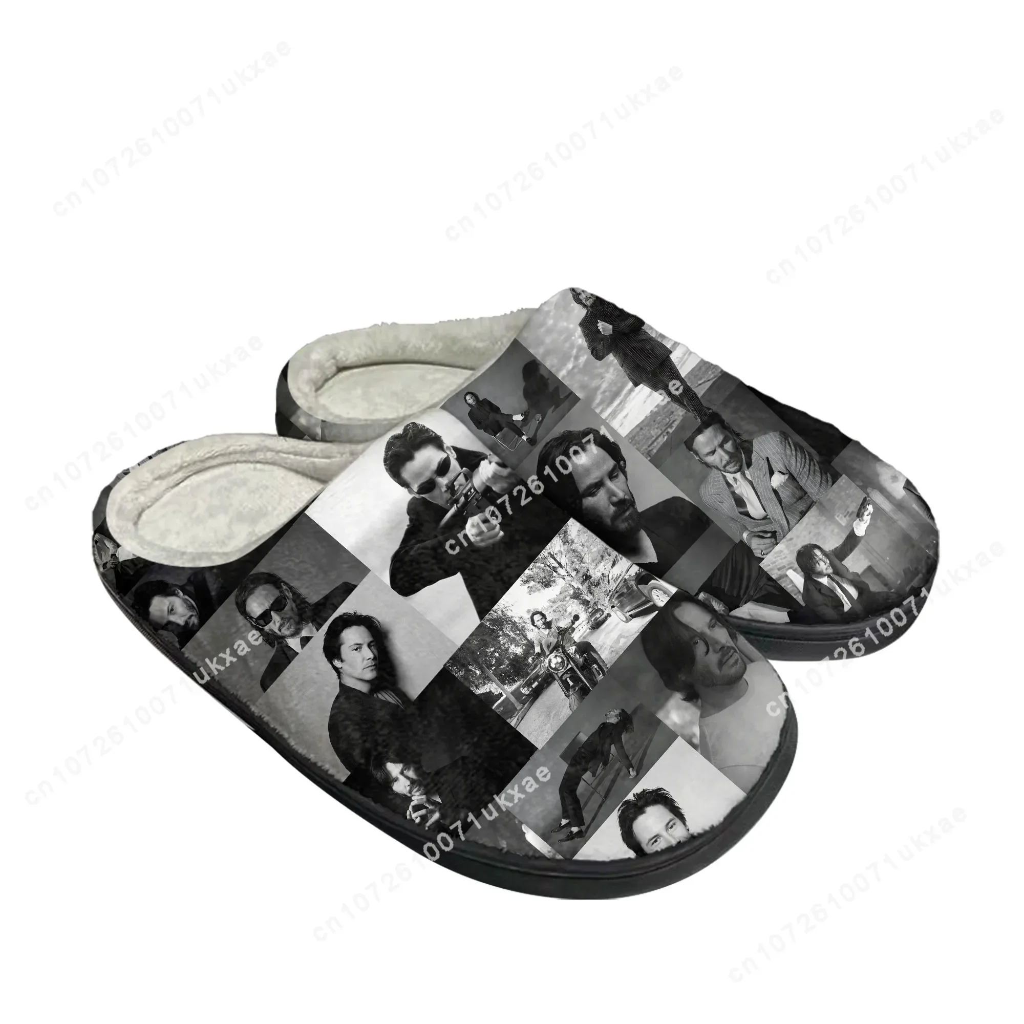 Keanu Reeves Home Cotton Slippers Mens Womens Plush Bedroom Casual Keep Warm Shoes Thermal Indoor Slipper Customized DIY Shoe