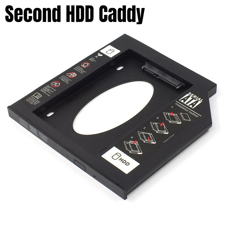 Plastic Second HDD Caddy 9.5mm 12.7mm Optibay SATA 3.0 2.5'' SSD DVD Hard Disk Driver CD-ROM Adapter Case Enclosure