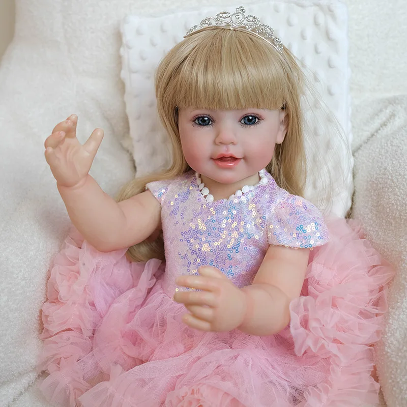 

22inch 55CM Full Body Vinyl Reborn Baby Doll Princess Girl Real Life Newborn Baby 3D Skin with Visible Veins muñeca reborn bebe