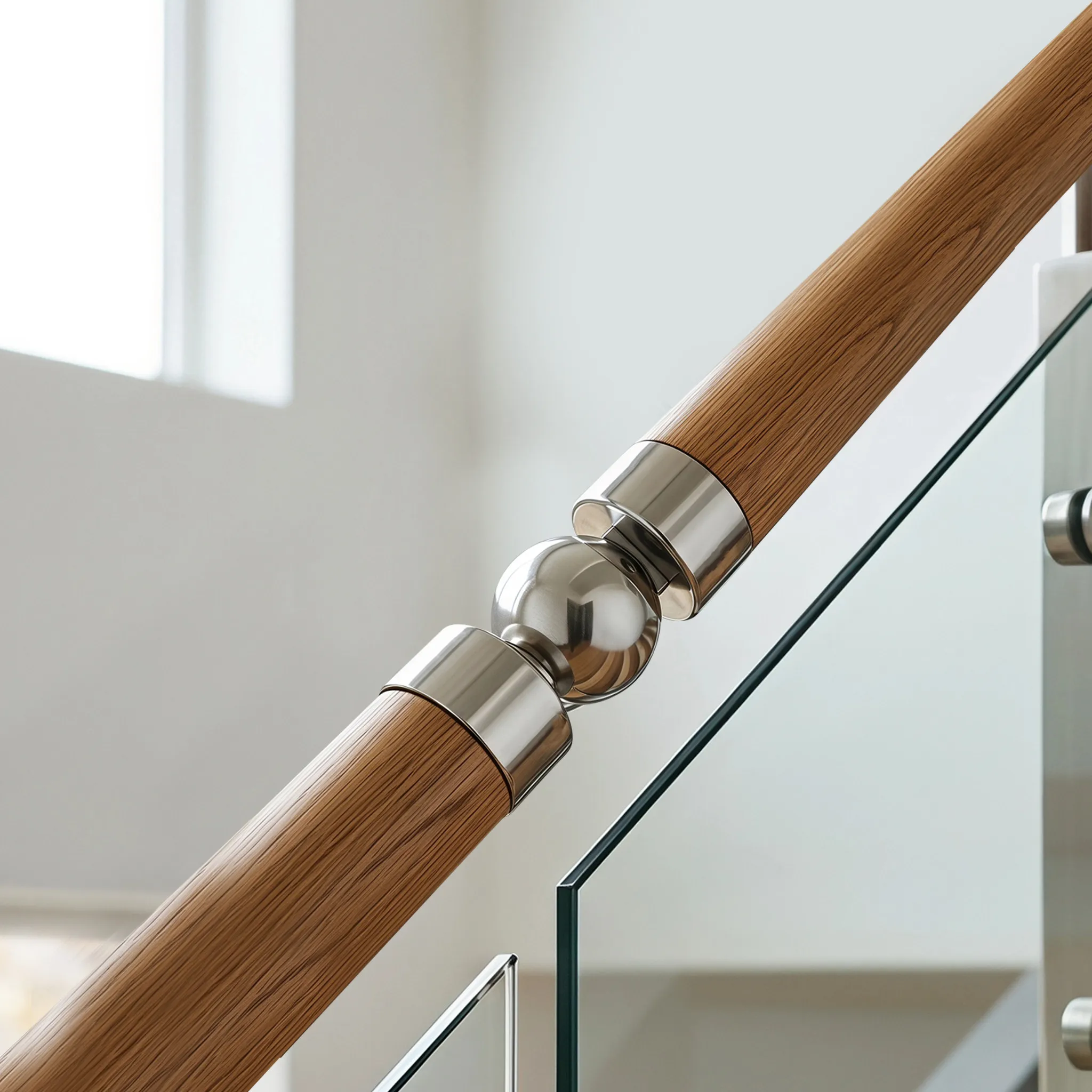 2Pcs Universal Handrail Joint Connector Stainless Steel Adjustable Angle Railing Splice Fitting for 60Mm Round Wood Deck