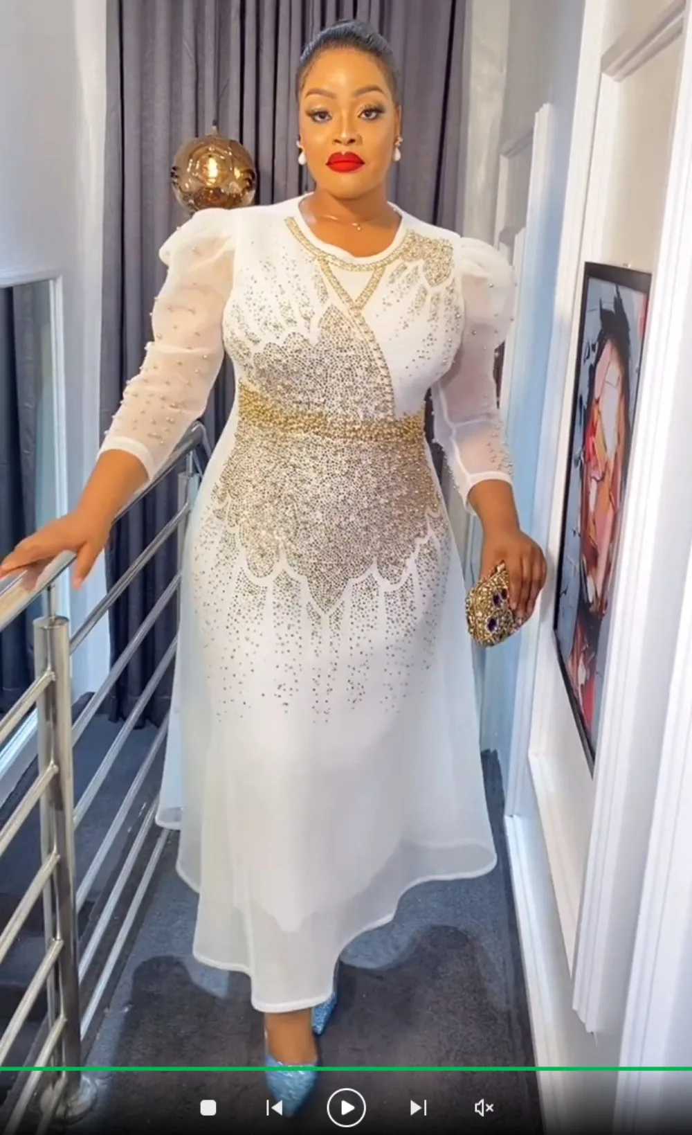 

Осеннее модное роскошное Сетчатое вечернее платье с бриллиантами, Африканское женское элегантное Сетчатое платье-трапеция с круглым вырезом для свадебной вечеринки для женщин