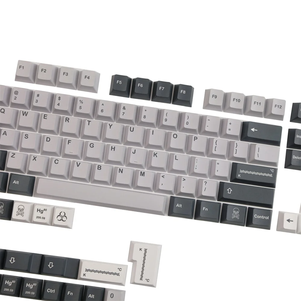 GMK Mercury Keycap Elemen Kimia ISO Enter 1.75U 2U 2.25U Shift 2U 2.25U 2.75U 3U 6.25U 7U Spacebar untuk Keyboard Mekanis