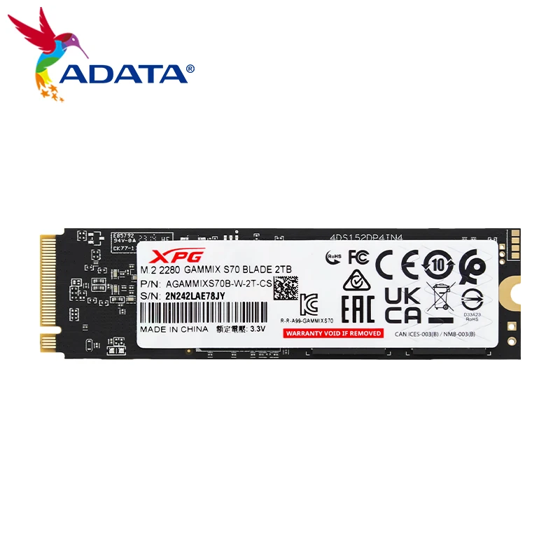 Imagem -05 - Adata-xpg Gammix S70 Lâmina Ssd Gaming Interno 2tb Pcie Gen 4x4 M.2 2280 Solid State Drive Branco-dissipador de Calor Adequado para Desktop Computador Portátil