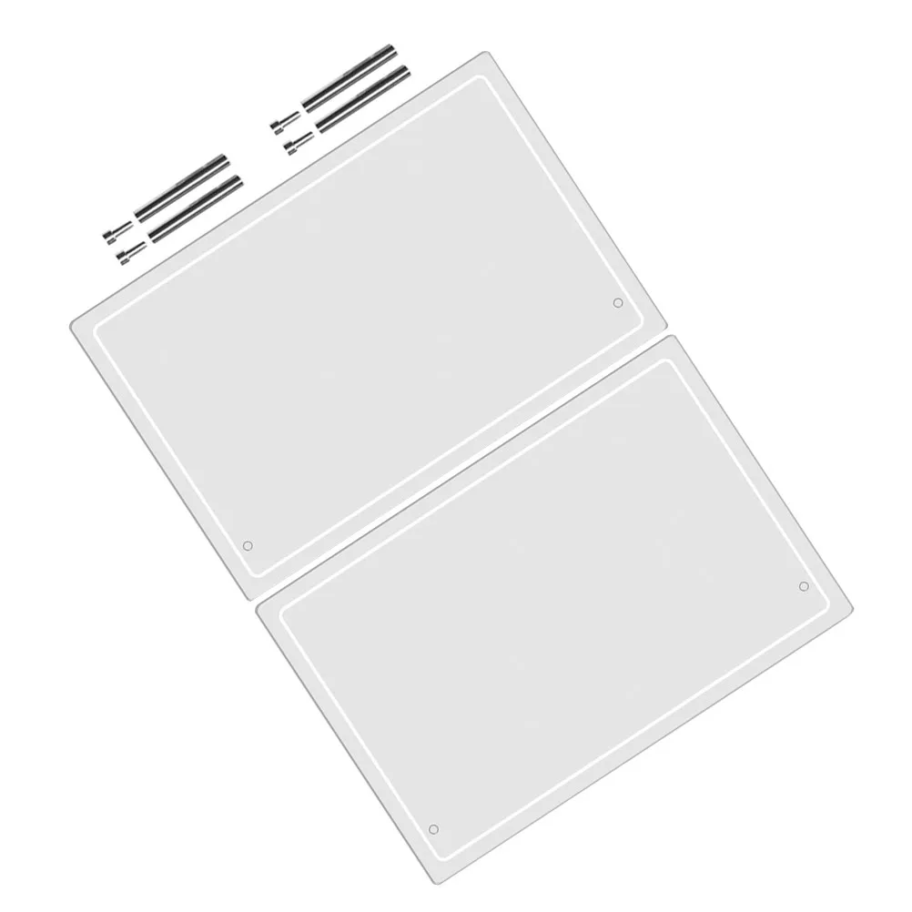 2Sets Acrylic Memo Board Desk Whiteboard Smooth Scratch-Resistant Surface Dry Erase Tabletop Writing Board for Home Office