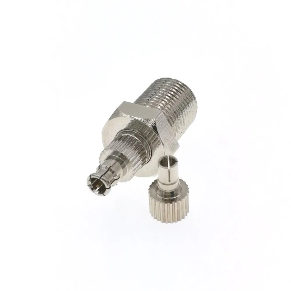 100PCS F Female To TS9 & CRC9 Male Plug Coaxial Adapter RF Connector Nickel Plated