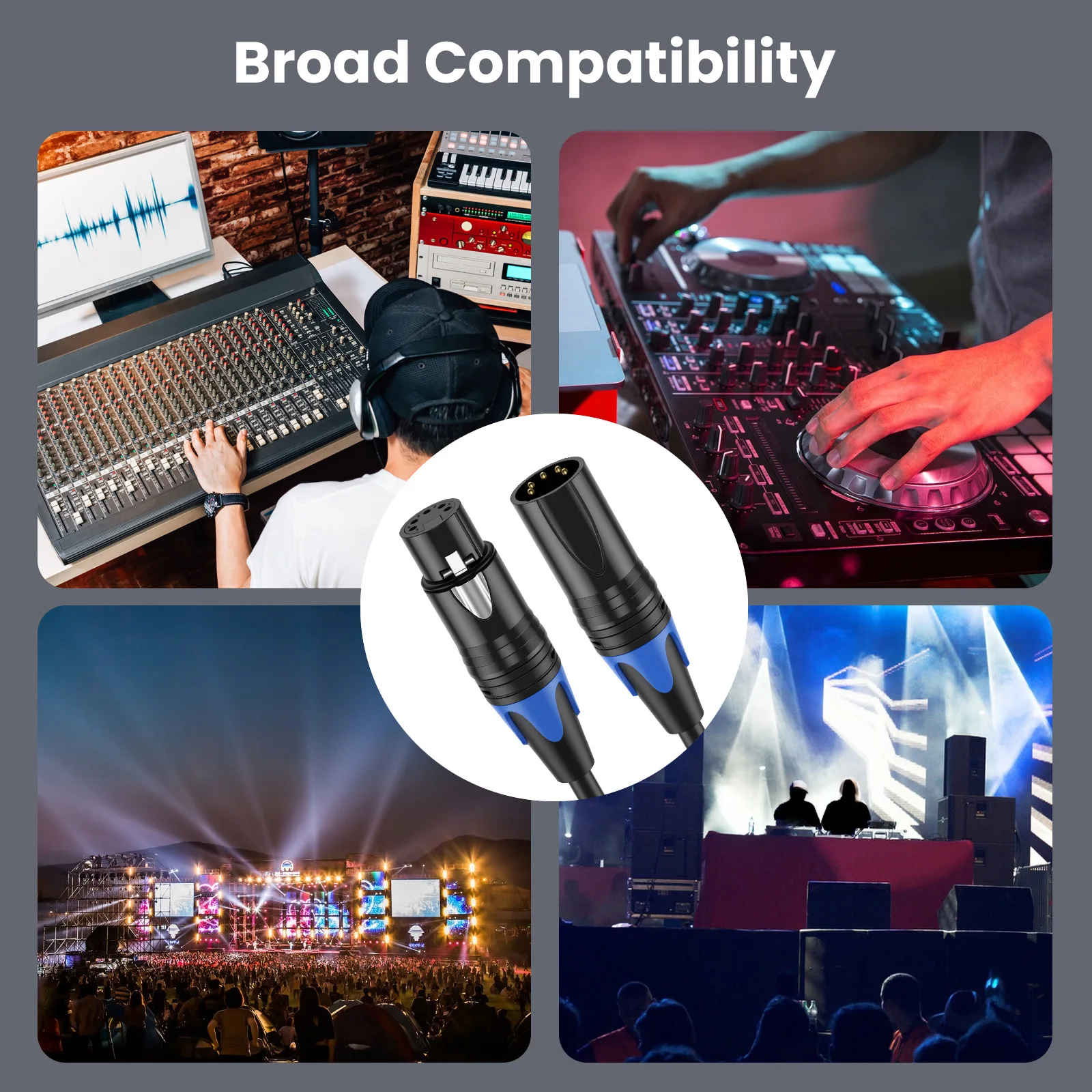 XLR 5P to dual 3P audio distribution cable, 5-core Canon to dual 3-core stage audio balanced signal distribution cable