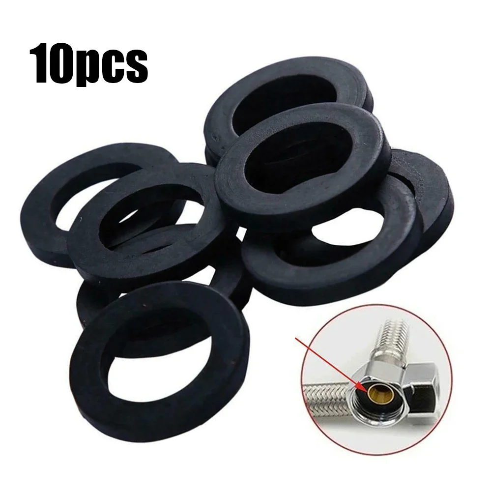 10pcs1/2 Inch Flat Spacer Plumbing Faucet Washer Rubber Silicone Sealing Gasket For Hose Splitter Shower Head Water Pipe