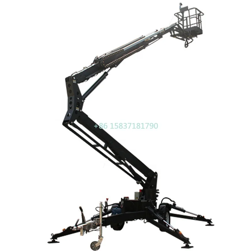 توضيح Manlift مجنزرة قابل للقطر بوم رفع رافعة صغيرة الكرز المنتقى العنكبوت رافعة مفصلية بوم رفع منصة لإسبانيا