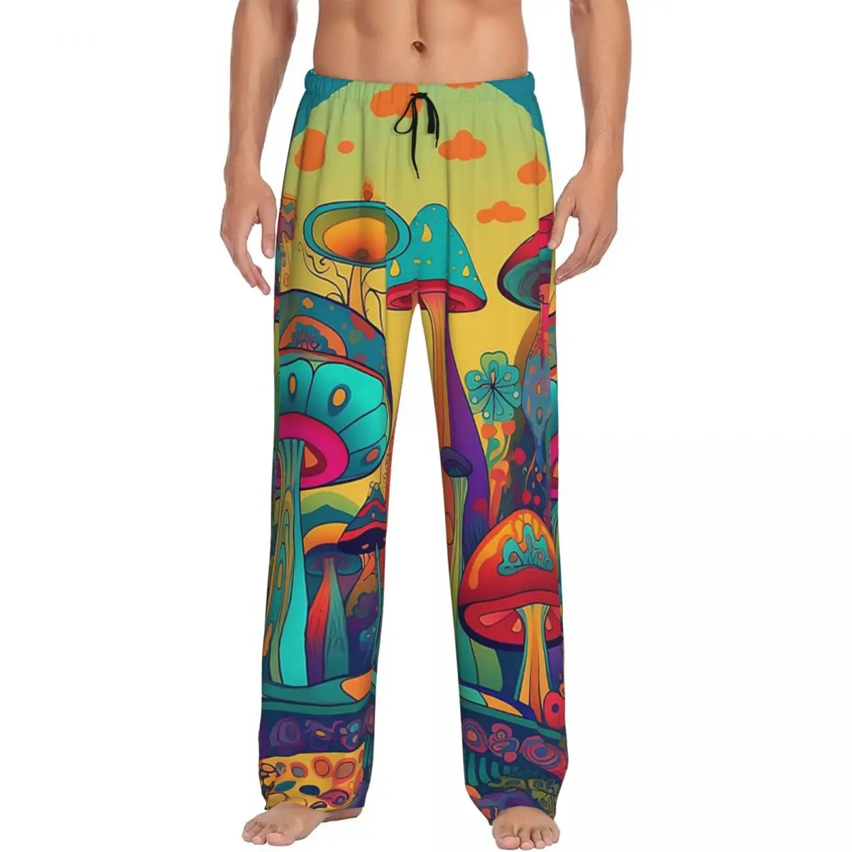 Custom Other Trippy Mushroom Pajama Pants Men Sleepwear Sleep Lounge Bottoms with Pockets