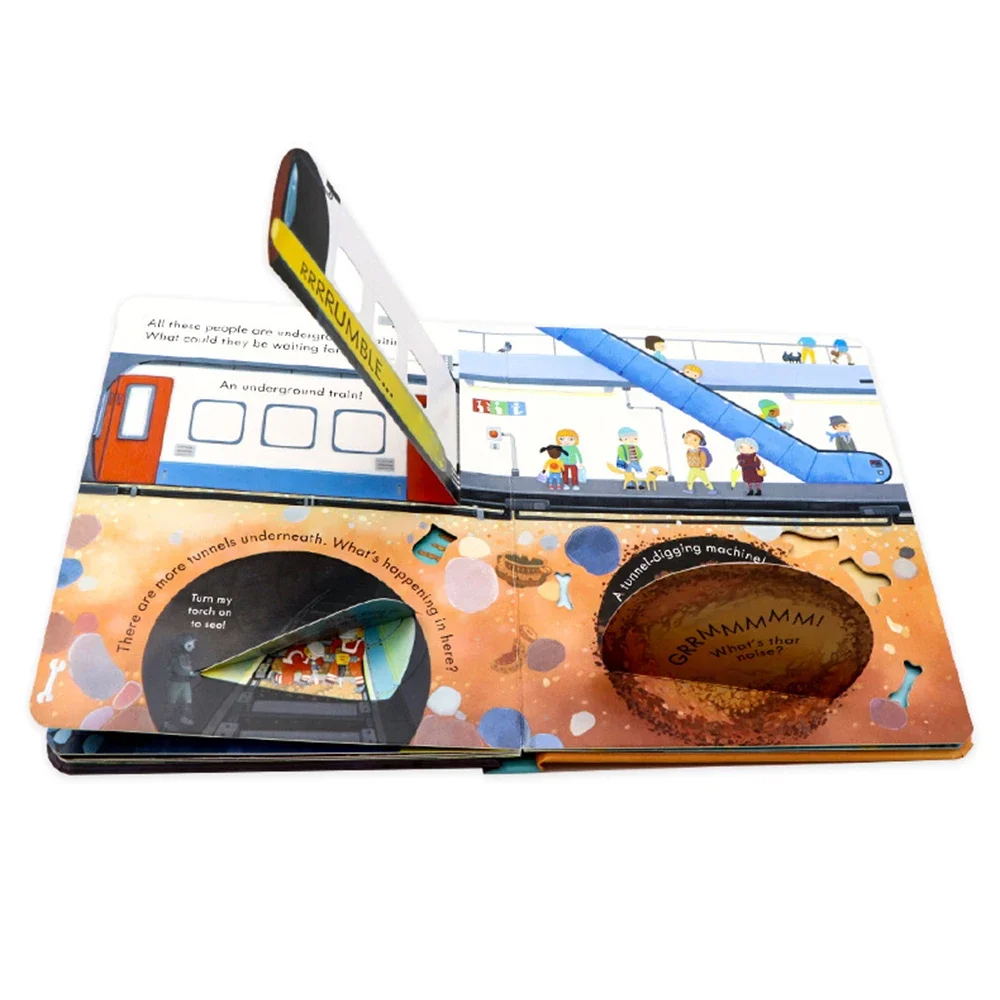 Usborne Peep Inside تحت الأرض كتاب صور للأطفال طفل ثلاثية الأبعاد رفرف التفاعل بين الوالدين والطفل الكتب التعليمية الإنجليزية #2