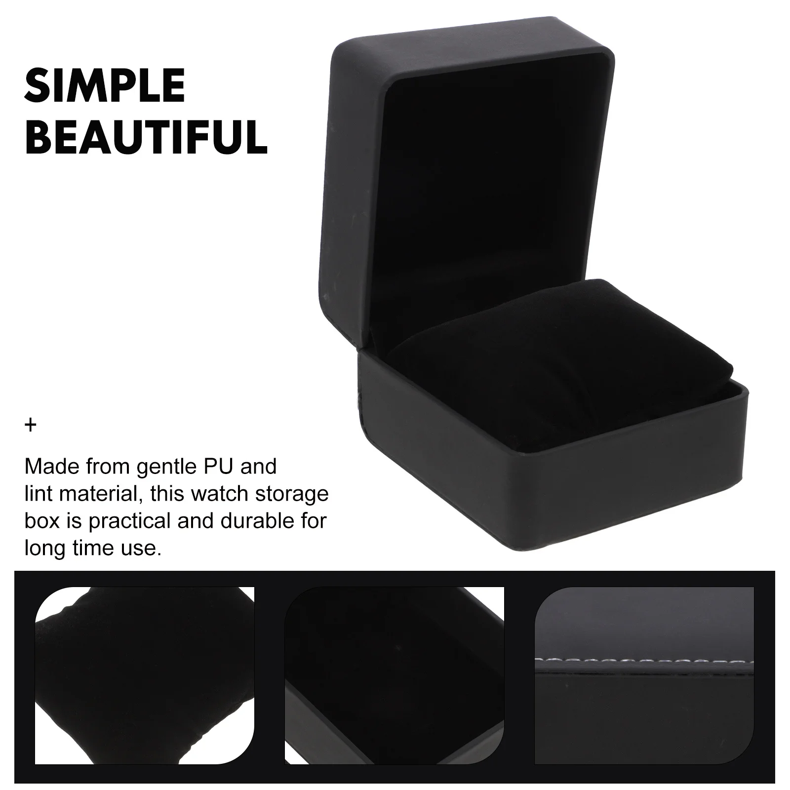 

2pcs Watch Jewelry Box Portable Storage Case For Home Travel Use Soft Pillow Inside Scratch Multi-Function Household