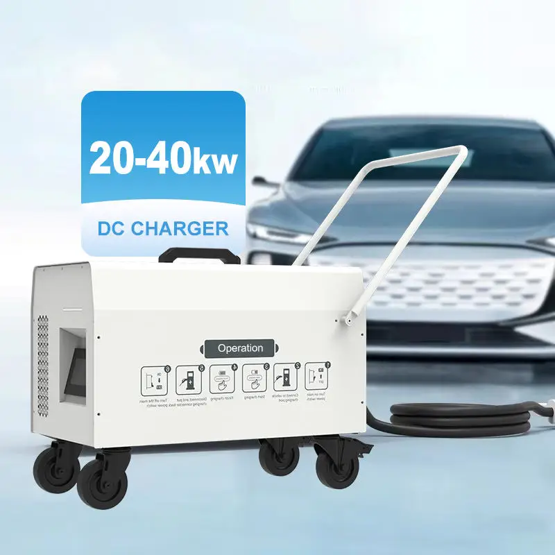 New Mobile Portable DC EV Charger with 20-40KW CCS2 & Chademo 400V Car Charging Station