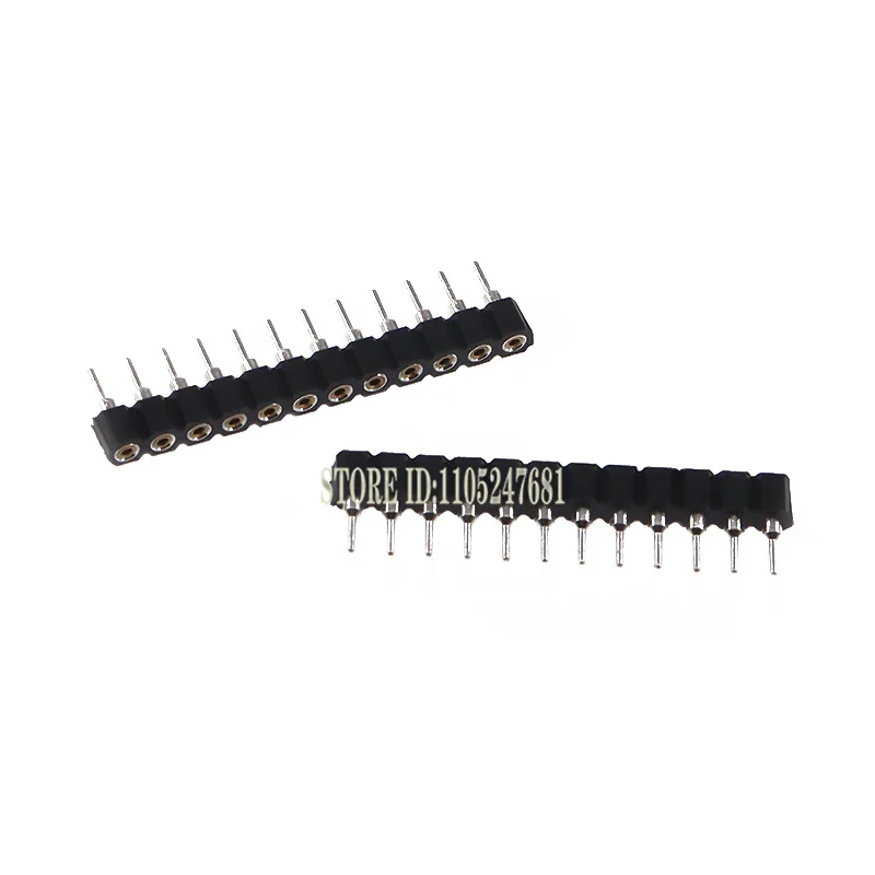10pcs 2/3/4/5/6/8/10/16/20/40 Pin Single Row Straight Round Female Header 2.54mm Pitch Strip Connector Socket Pin Header