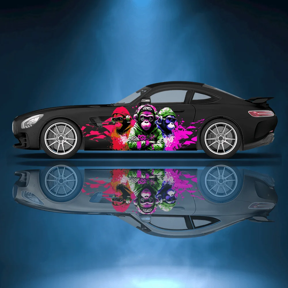 adesivo-per-auto-hip-hop-con-tre-gorilla-decorazione-floreale-completa-protezione-antigraffio-impermeabile-pellicola-vinilica-per-auto