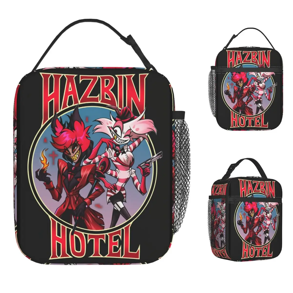 Hazbins Hotels Lucifer Lunch Bag Kawaii Lunch Box For Child Outdoor Picnic Portable Cooler Bag Oxford Graphic Tote Food Bags