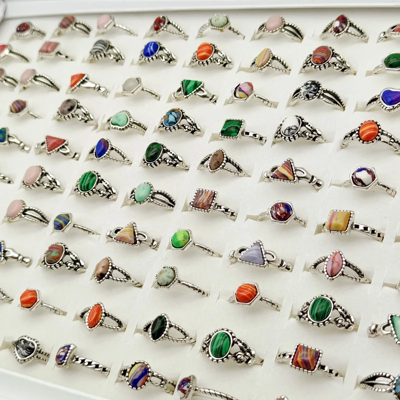 مجوهرات معدنية للنساء مجوهرات إصبع ، مقاسات خواتم الزفاف لحفلات خلع الملابس ، مزيج ومطابقة ، بيع بالجملة ، 30: 50: 50