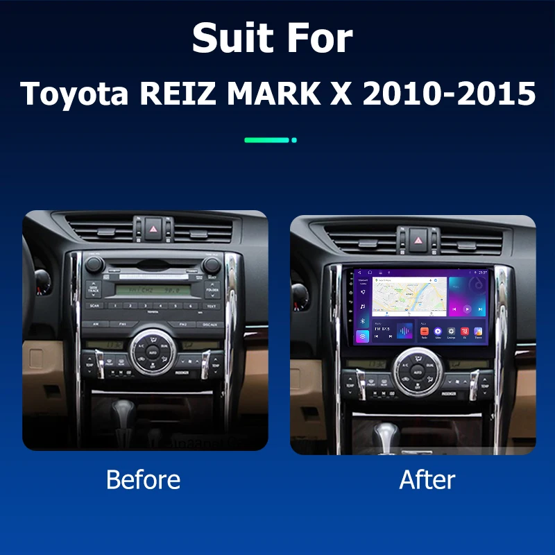 Android Car Radio for Toyota REIZ MARK X 2010-2015 Stereo Multimedia Video Player Navigation GPS Carplay Head