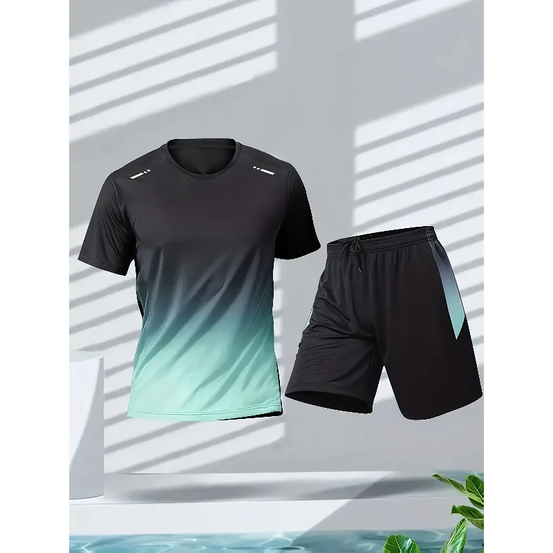 Men's casual suits, outdoor activity running suits, travel sportswear sets, park and beach outings, quick-drying and lightweight