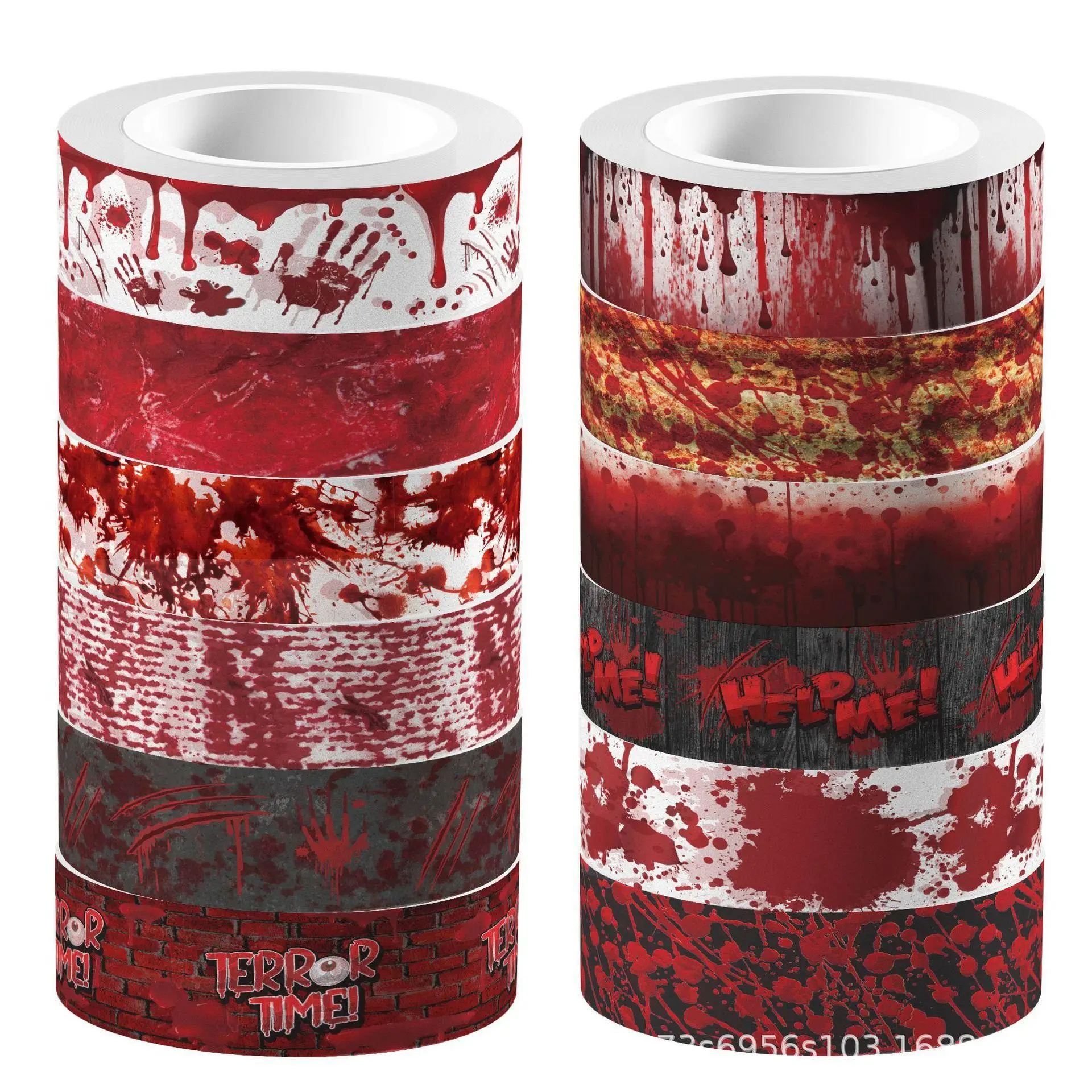 Halloween Bloody Hand blossing Clear Roll Sticker e nastro di carta materiale manuale fai da te Washi Tape