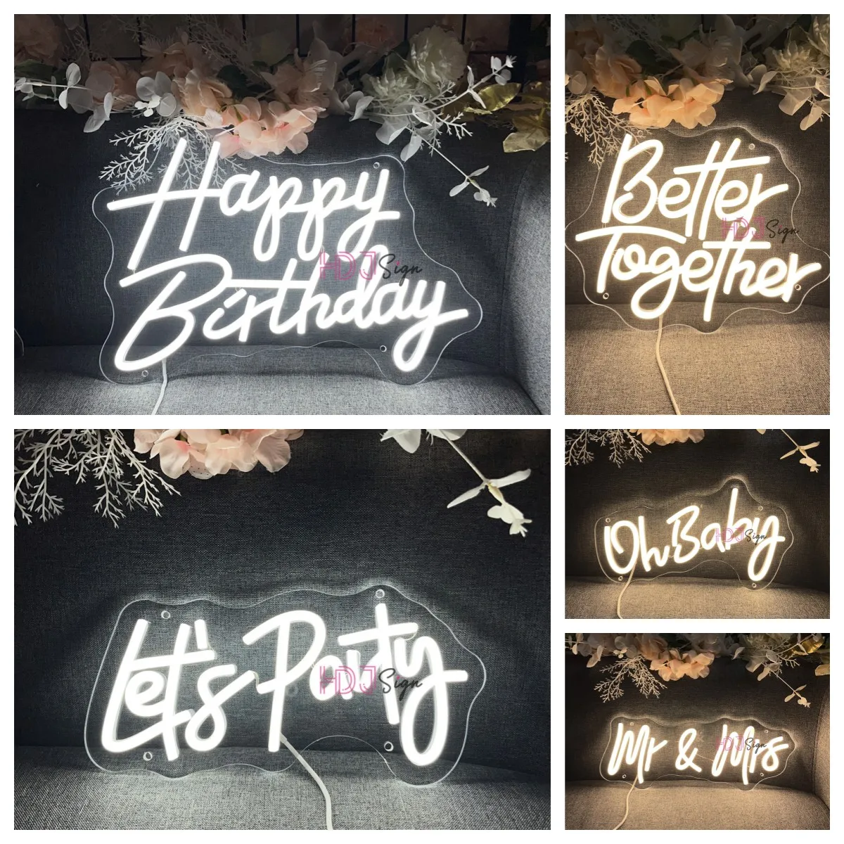 Happy Birthday Led Neon Sign Lets Party Neon Lights Wedding Birthday Decoration Sign Better Together Neon Lights Room Wall decor