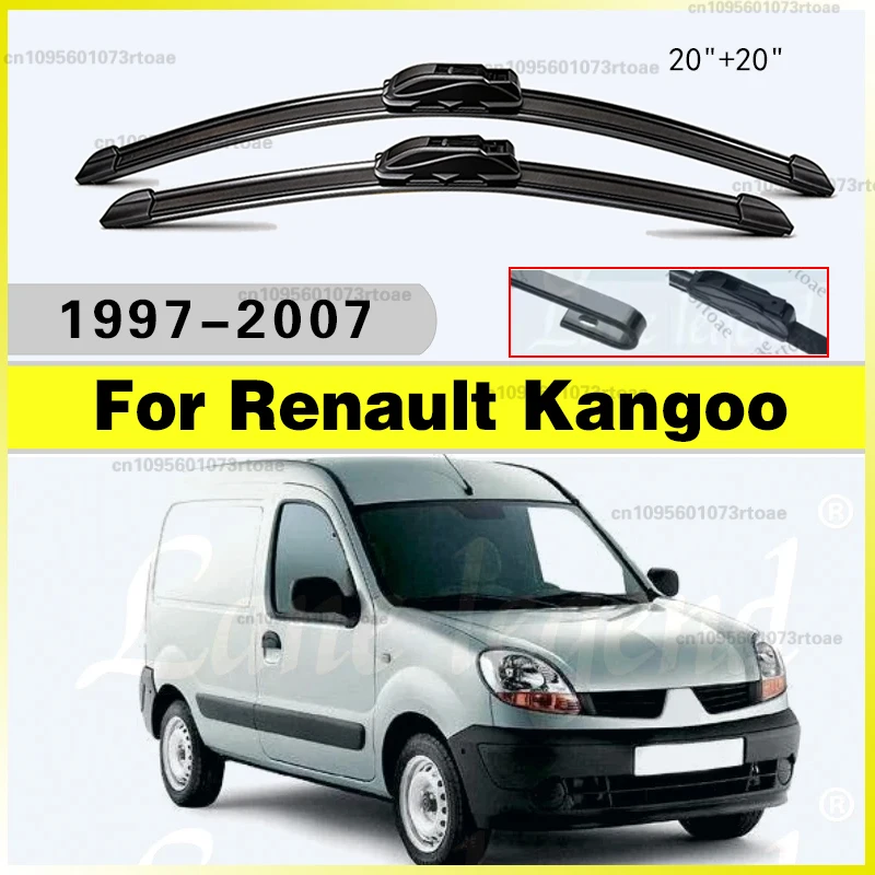 2 escobillas limpiaparabrisas delanteras para Renault Kangoo 1, puerta trasera Express 1997-2007, parabrisas de 20 pulgadas, accesorios 2006 2005