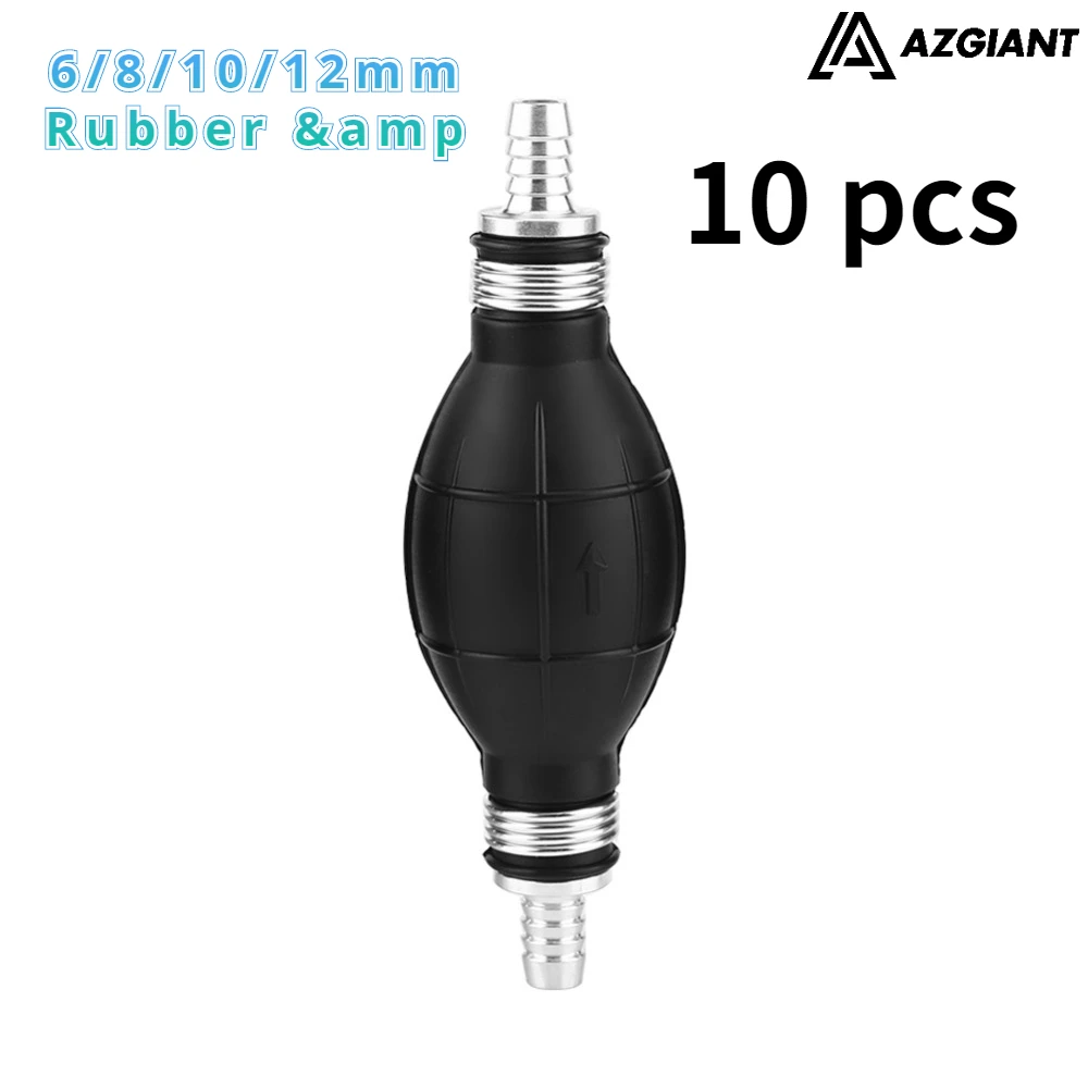 10 PCS Hot Sale 6/8/10/12mm Rubber & Aluminum Fuel Pump Line Hand Primer Bulb Gas Petrol For Auto Car Boat Marine Outboard