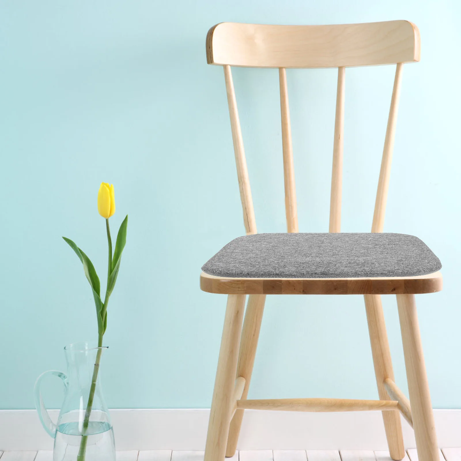 

Memory Foam Seat Cushion Cotton Linen Blend Thickened Non-Slip For Office Chair Yoga Desk Support Padded Sitting Pad