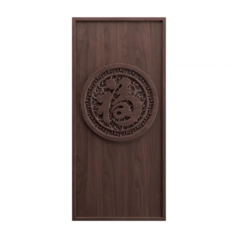 New Chinese-style solid wood screen partition, living room standing upright, door blocking, carved carved bedroom