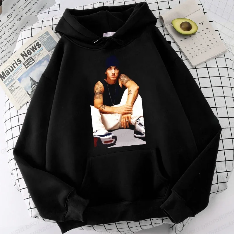 Eminem Print Hoodie Men Women Fashion Hoodies Kids Hip Hop Hoodies Women Sweats Boy Coats Rapper Sweats Men's Clothing Rock