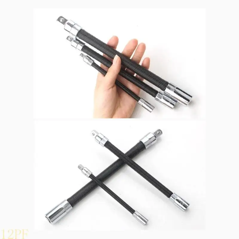 12PF Flexible Shaft Drive Socket Extension Rod High Torqued Conversion Head Post Extension Rod 1/4 3/8 1/2 Ratcheting Wrench
