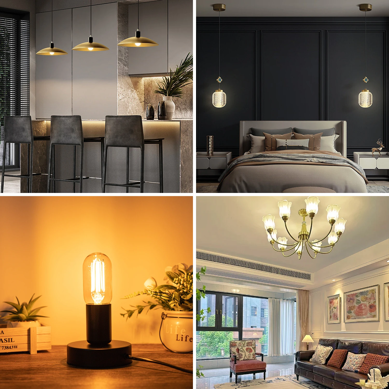 T45 Buis Led Lamp E27 220V Amber Glas 4W Dimbaar Licht Gloeilampen Hanger Kroonluchter Warm Wit Vintage Decoratie Huis