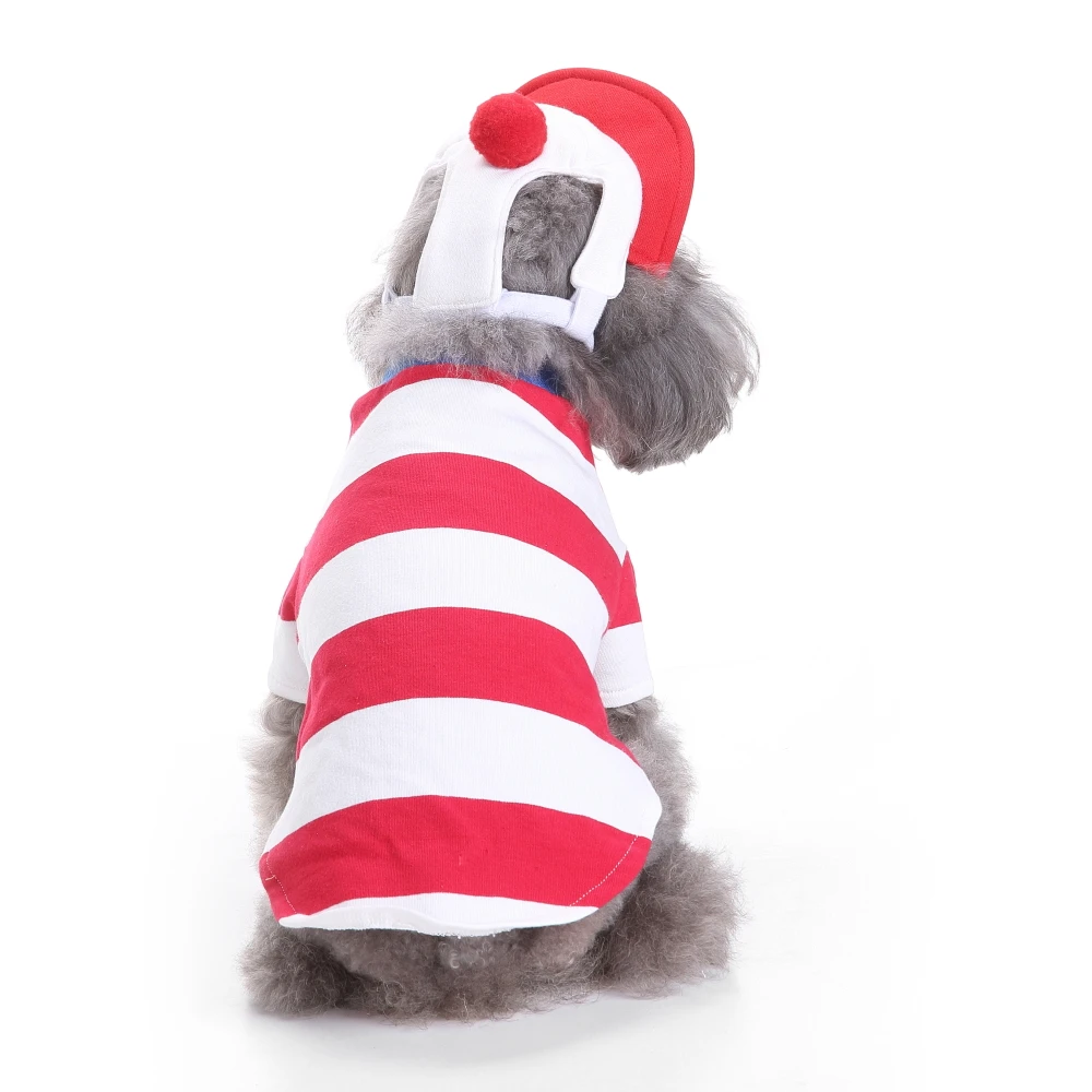 Puppy Fancy Dress,Christmas Santa Costume, Halloween Cat Costume, Pet Clothes, Christmas Suit with Cap for Dogs and Cats