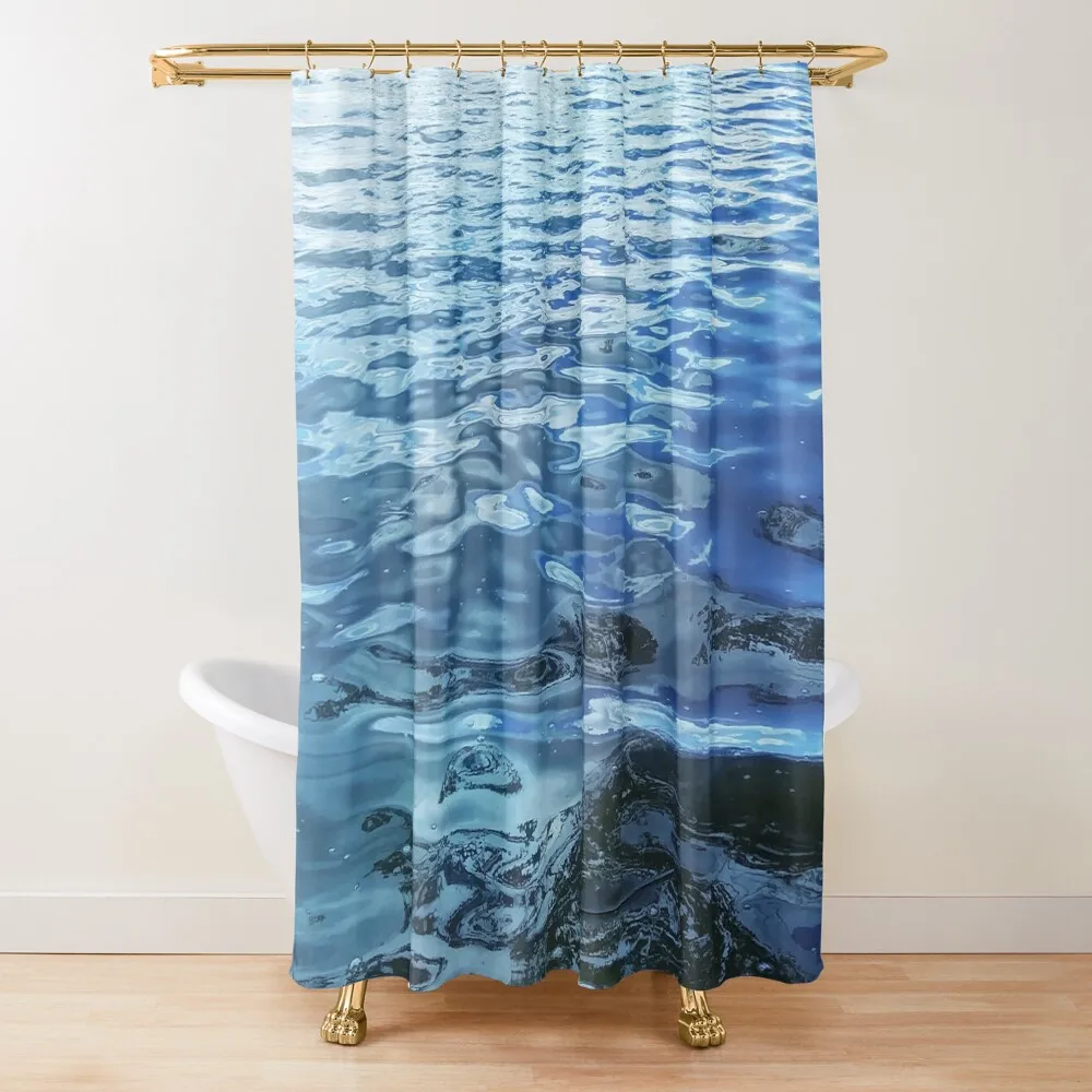 

Calm Blue Waters Shower Curtain Cover Bathroom Accessories In The Bathroom Anti-Mold Waterproof Shower Curtain