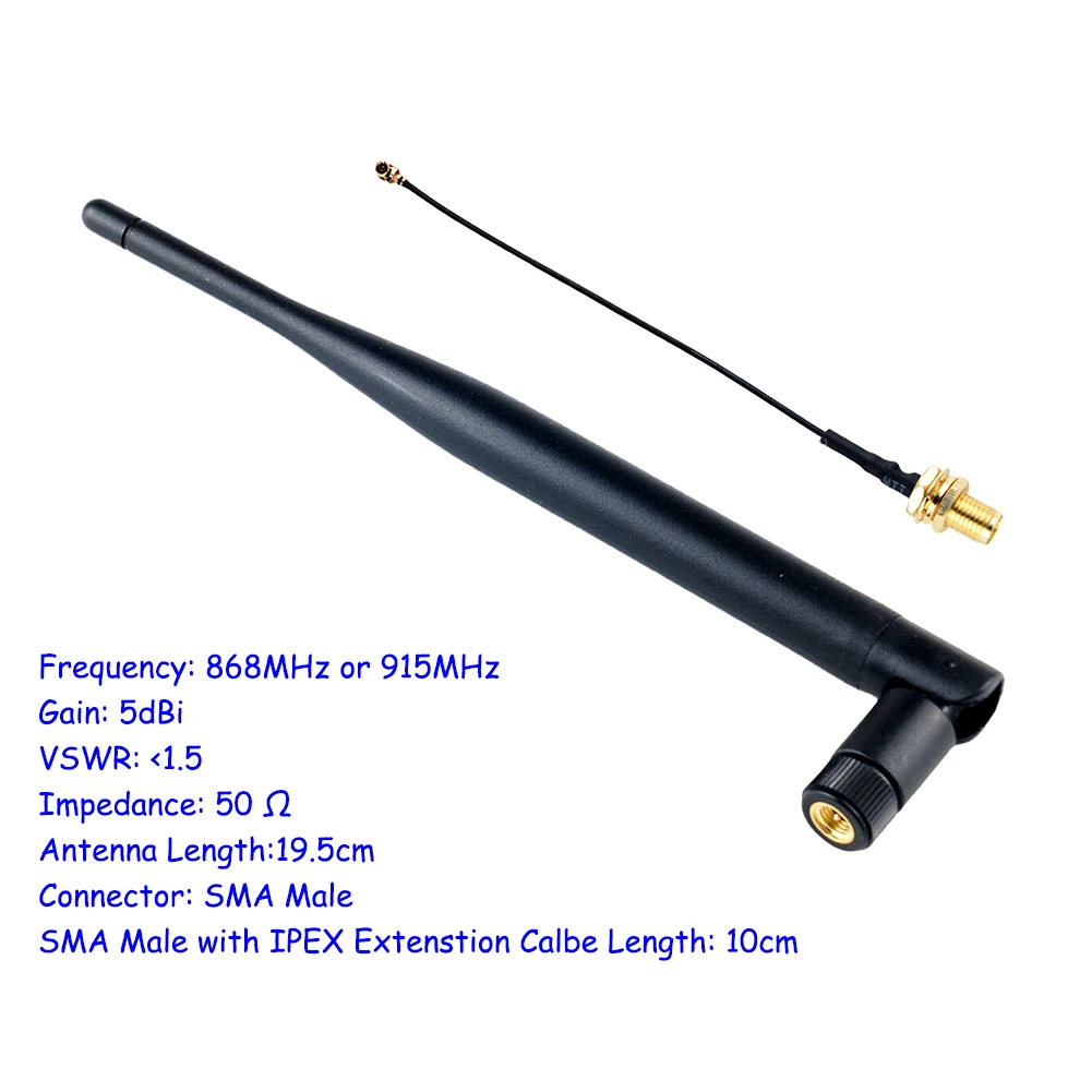 Imagem -02 - Antena Omni-direcional para Meshtastic Lora 5dbi Sma Antena Masculina com Cabo de Extensão Ipex 868mhz 915mhz Peças