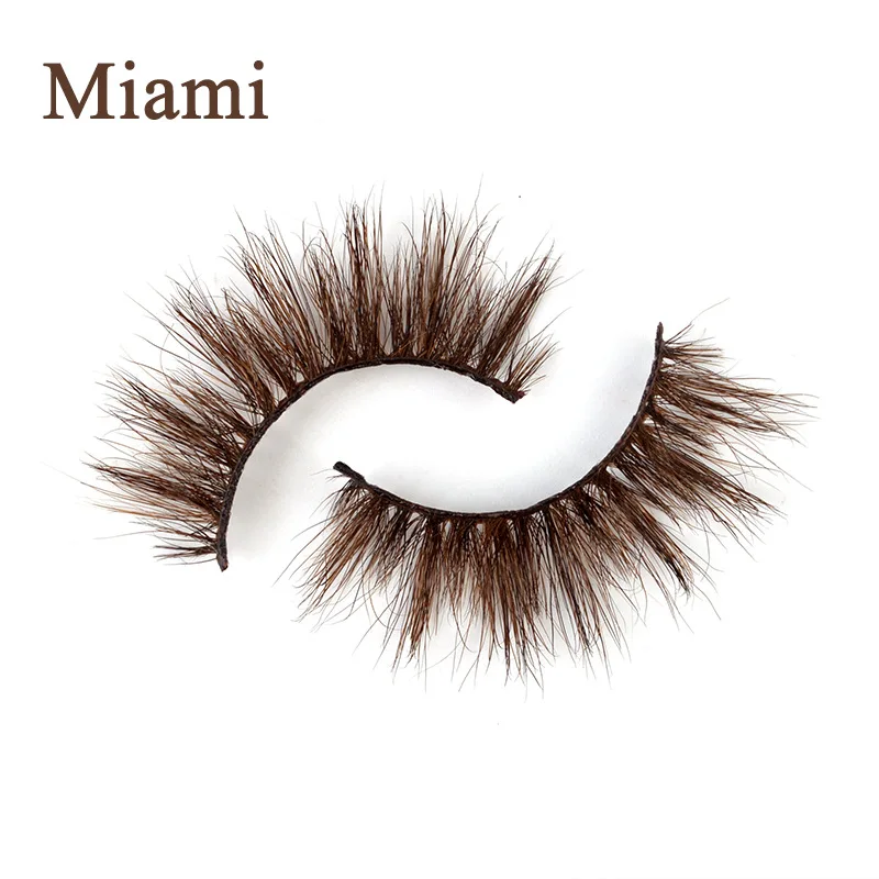 Wholesale 10 Pairs a Lot Natural 3D 5D Mink Lashes Brown Color Mink False Eyelashes