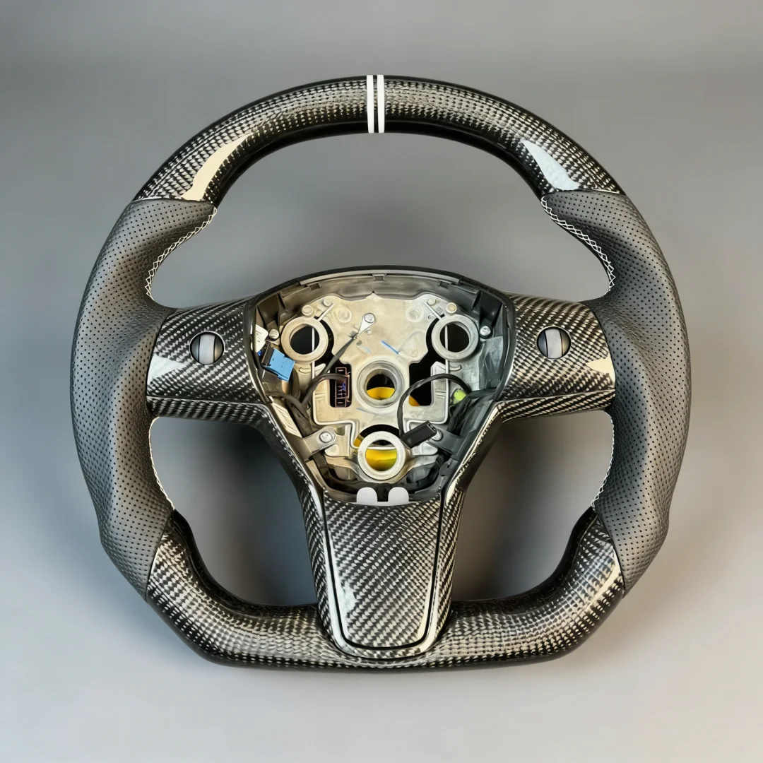 High Quality Carbon Fiber Steering Wheel for Tesla Model 3 Model Y 2017-2023 Factory Wholesale Support Customization