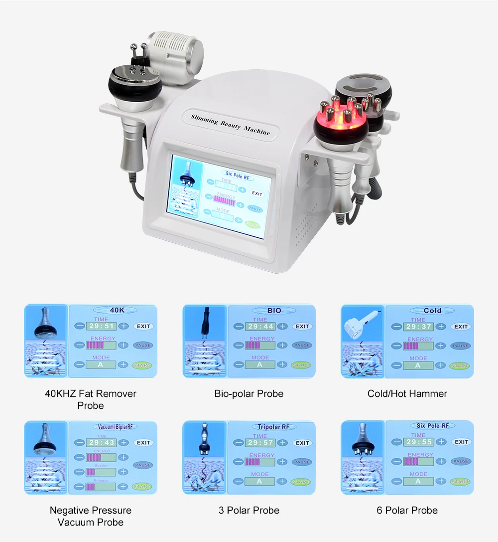 40K Ultrasonic Cavitation Cellulite Reduction Beauty Machine Vacuum RadioFrequency Anti-wrinkle Body Slimming Weight Loss Decive