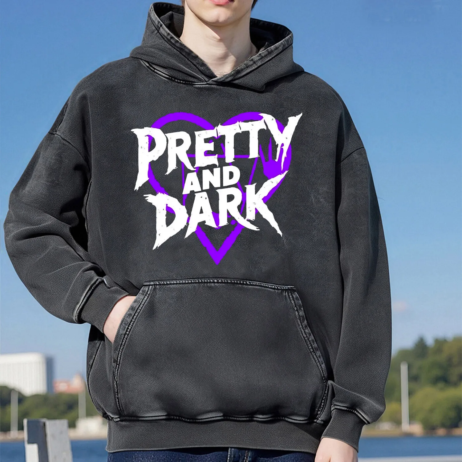 

Толстовка с капюшоном в стиле ретро с сердечным узором для мужчин и женщин, повседневная спортивная одежда, хлопковая модная уличная одежда, 400 г