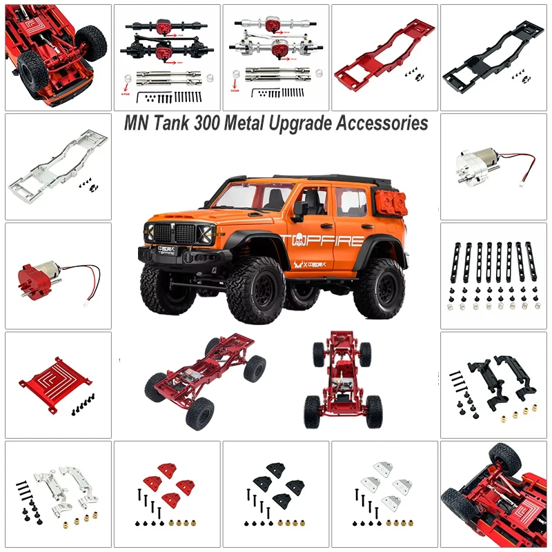 

MN Tank300 1/12 Full-scale Remote-controlled Vehicle Metal Upgrade Accessories Frame Support Motor Front and Rear Axle Upgrades