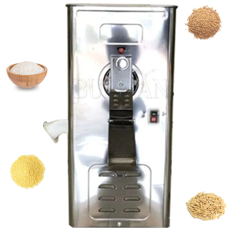 Small Electric Rice Mill Peeling Milling Machine Stainless Steel Cabinet Rice Beater Threshing Machine Peeling Machine