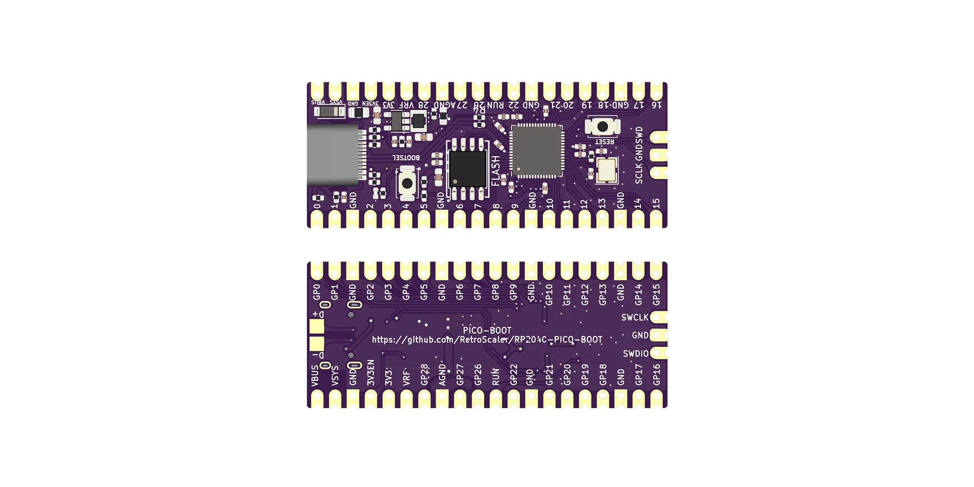 Raspberry Pi Pico Board RP2040 USB TYPE-C 16MB QSPI FLASH Procesador de alto rendimiento